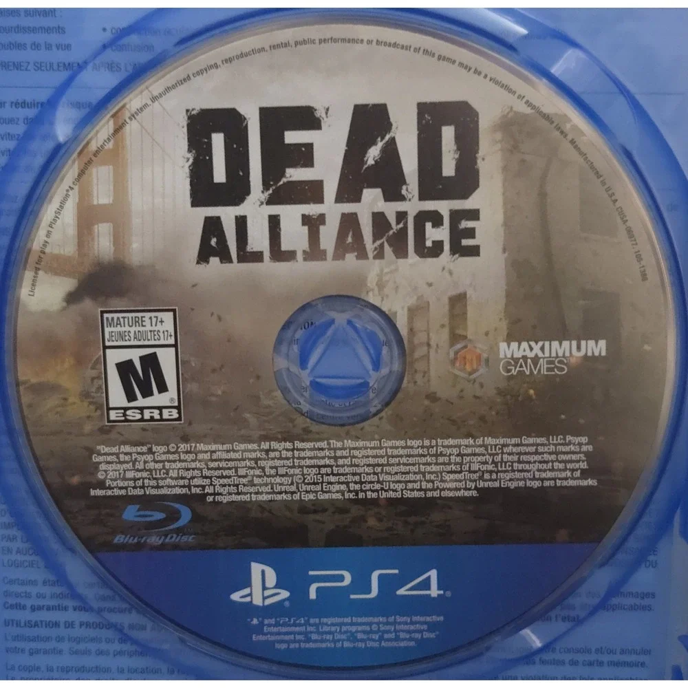 Dead Alliance Day One Edition - PlayStation 4 (PS4) Complete in Box (CIB) Tested